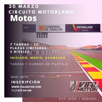 Tandas y cursos de pilotaje en Motorland Aragón