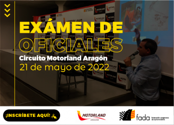 Curso y Examen de Oficiales en Ruta, sábado 21 de mayo en Motorland Aragón