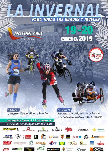 La Invernal de MotorLand Aragón 2019 ciclismo running patinaje handbike BTT