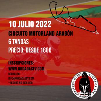 10 de julio en Motorland Aragón Tandas organiza RodadasFV